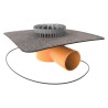 Topwet receptor terasa TWTE 50 BIT V cu degivrare, flansa din membrana bituminoasa, cos de protectie / iesire orizontala DN50