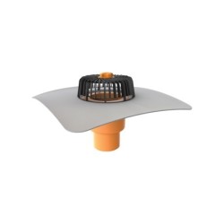 Topwet receptor TW 75 PVC S perete dublu, flansa din membrana PVC, parafrunzar / iesire verticala DN70