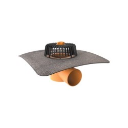 Topwet receptor TW 125 BIT V perete dublu, flansa din membrana bituminoasa, parafrunzar / iesire orizontala DN125