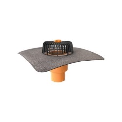 Topwet receptor TW 125 BIT S perete dublu,  flansa din membrana bituminoasa, parafrunzar / iesire verticala DN125