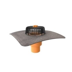 Topwet receptor TWE 110 BIT S cu degivrare, perete dublu, flansa din membrana bituminoasa, parafrunzar / iesire verticala DN100