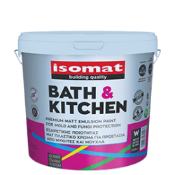 Isomat BATH & KITCHEN alb 10L vopsea lavabila mata, antimucegai, pentru interior