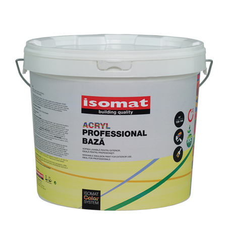 Isomat PROFESSIONAL ACRYL colorat 2,5L vopsea lavabila mata pentru exterior