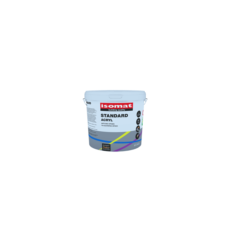 Isomat STANDARD ACRYL alb 9L vopsea lavabila mata pentru exterior