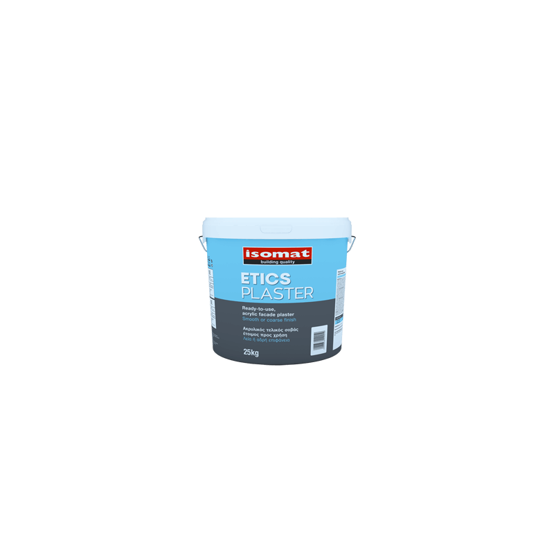 Isomat ETICS PLASTER FINE 1mm alb 25Kg tencuiala acrilica, gata preparata, hidrofuga, aspect final tip “bob de orez”