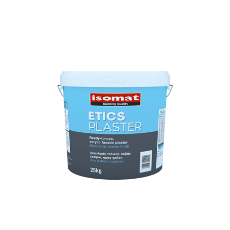 Isomat ETICS PLASTER FINE 1mm alb 25Kg tencuiala acrilica, gata preparata, hidrofuga, aspect final tip “bob de orez”