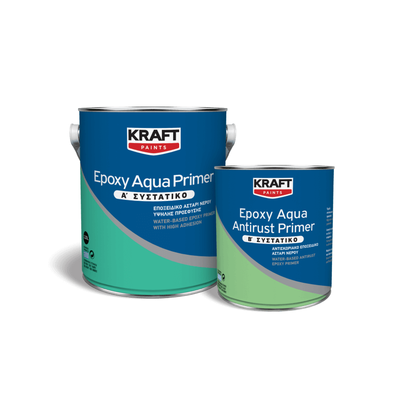 Kraft Epoxy Aqua Antirust Primer gri 1L amorsa epoxidica bicomponenta, pe baza de apa, anticoroziva