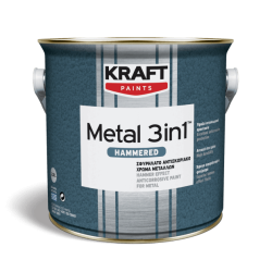 Kraft Metal Hammered 3 in 1 404 brown 0,75L  email pe baza de solvent pentru lemn si metal