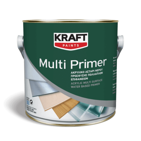 Kraft Multi Primer gri 0,75L grund acrilic pe baza de apa pentru suprafete multiple
