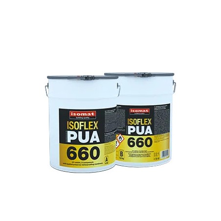 Isomat ISOFLEX-PAS 660 alb 25Kg  membrana hidroizolanta din poliuree aplicata la rece, stabilă-UV