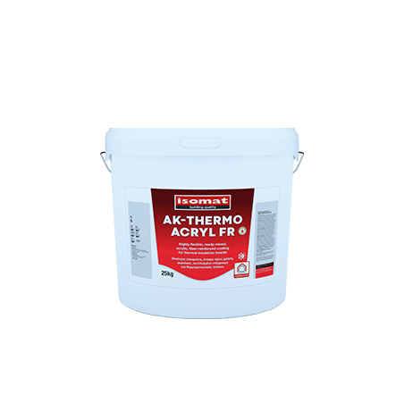 Isomat AK-THERMO ACRYL FR alb 25Kg tencuiala acrilica, armata cu fibre, foarte flexibila, rezistenta ridicata la foc