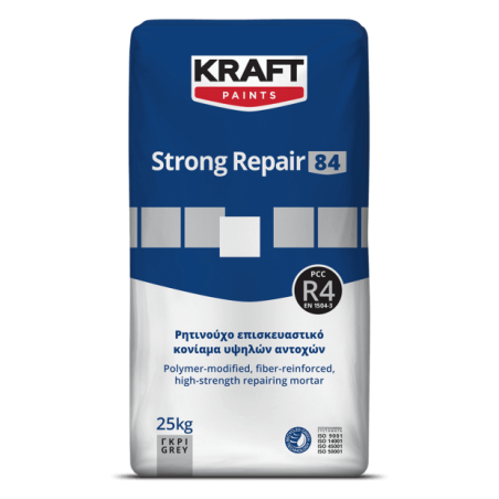 Kraft Strong Repair 84 gri 25Kg mortar de reparare a betoanelor, modificat polimeric, armat cu fibre, tixotropic