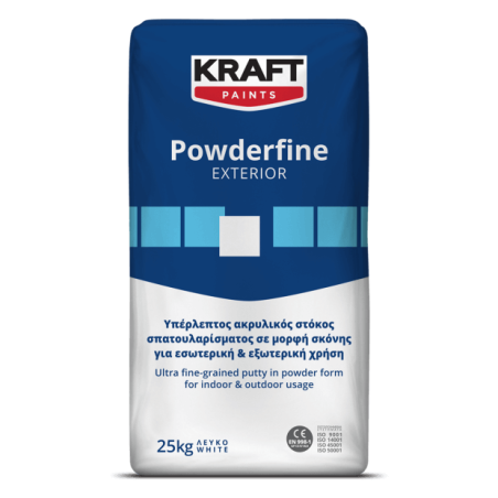 Kraft Powderfine Exterior alb 25Kg mortar de ciment cu granulatie fina pentru spacluirea suprafetelor exterioare