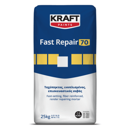 Kraft Fast Repair 70 alb 5Kg mortar de reparare a tencuielilor cu priza rapida, armat cu fibre