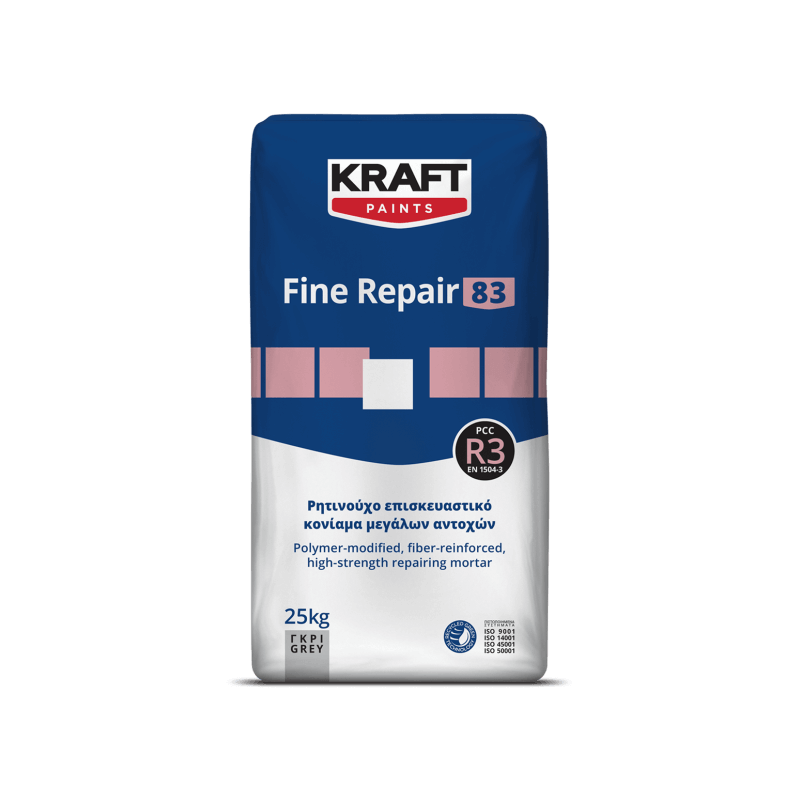 Kraft Fine Repair 83 gri 5Kg mortar de reparare a betonului, modificat cu polimeri, cu granulatie fina, armat cu fibre, tixotrop