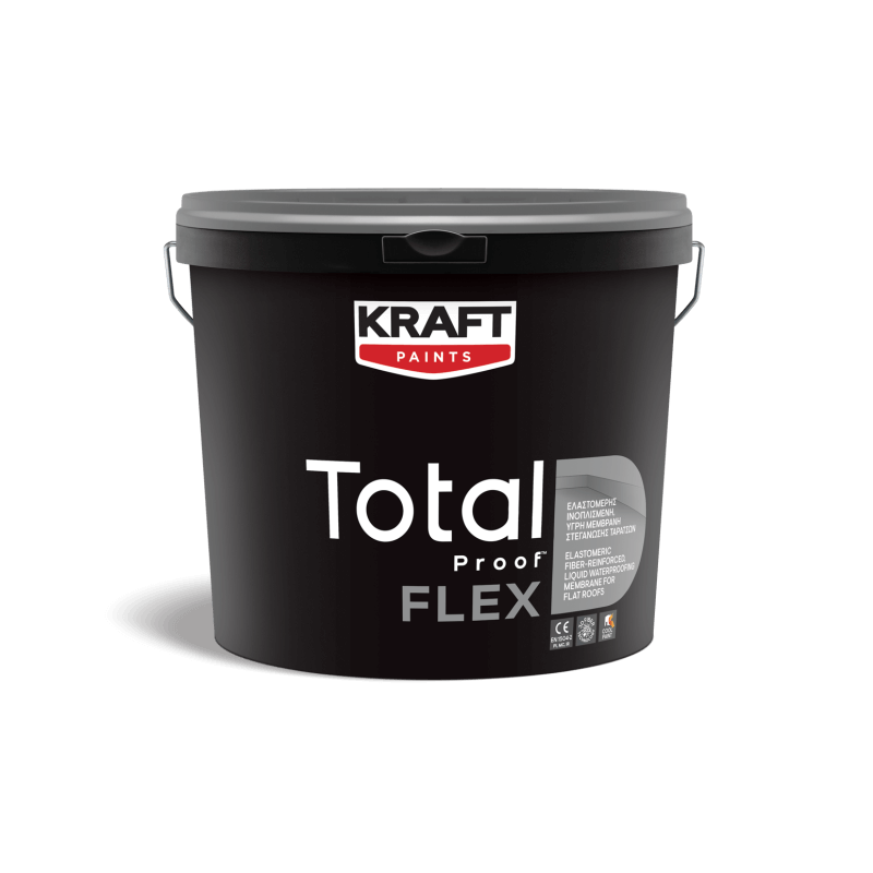 Kraft Total Proof™ FLEX alb 4Kg membrana de impermeabilizare lichida, armata cu fibre elastomerice, pentru acoperisuri plate