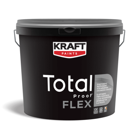 Kraft Total Proof™ FLEX alb 4Kg membrana de impermeabilizare lichida, armata cu fibre elastomerice, pentru acoperisuri plate