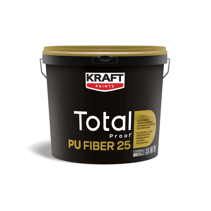 Kraft Total Proof™ PU FIBER 25 alb 13Kg membrana hidroizolatoare elastomerica, hibrida, cu poliuretan alifatic