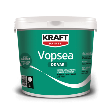 Kraft Vopsea de var alb mat 15L pentru interior si exterior